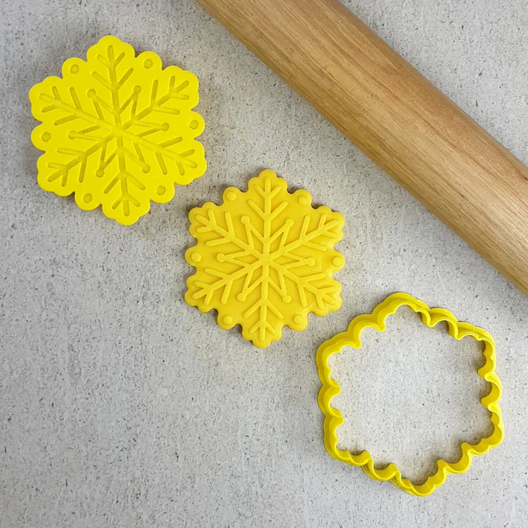 Snowflake Christmas Cookie Cutter and Debosser Set