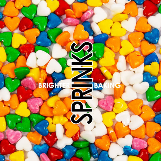 Rainbow Hearts Sprinkles (80g) - by Sprinks