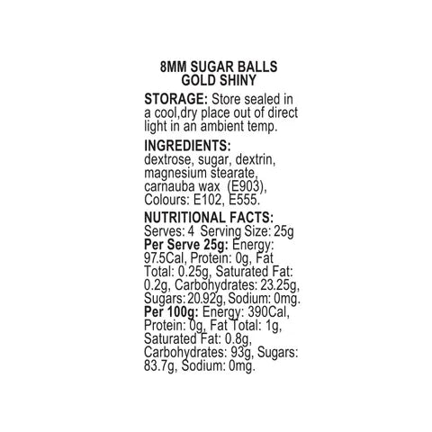 SPRINK'D | SUGAR BALLS | GOLD | 8MM | 60G