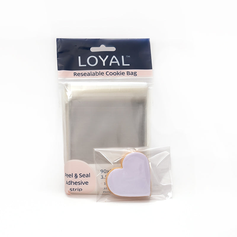 Clear Square Self Sealing Cookie Bags 9cm 100pcs