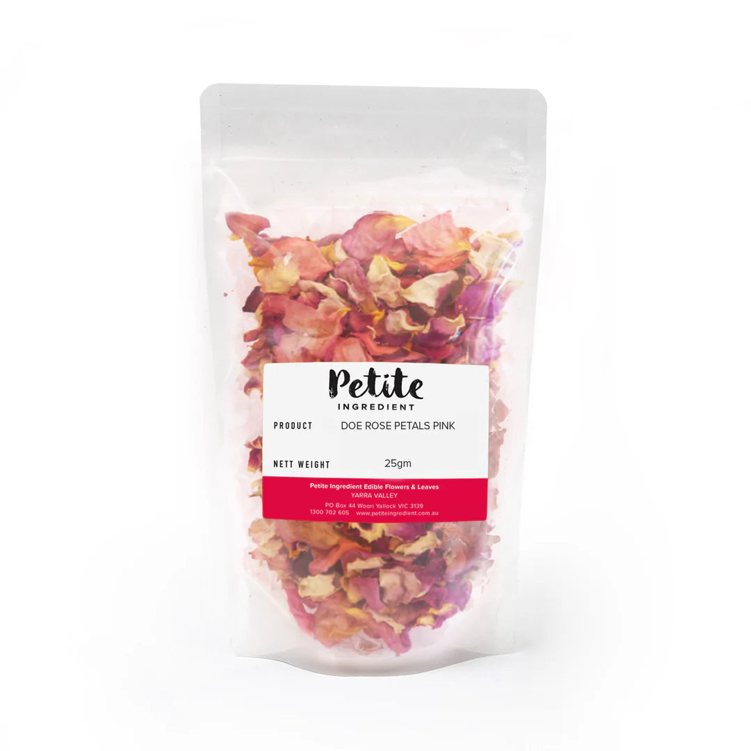Dried Edible Flowers Australian Rose Petals Pink Jar