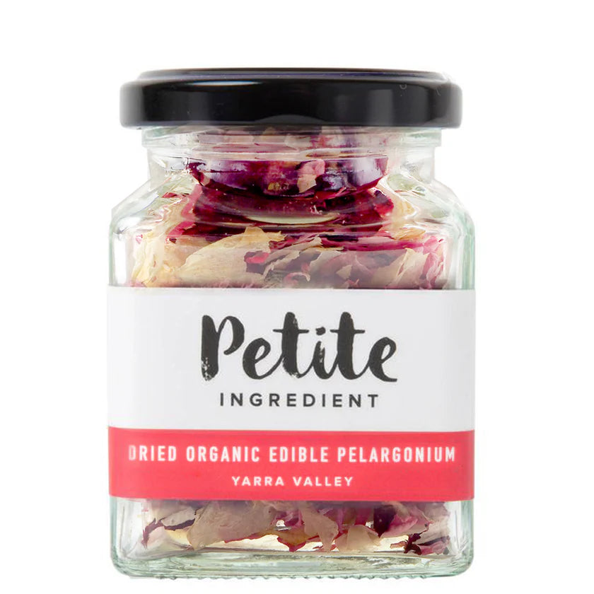 Dried Edible Flowers Australian Dried Edible Geranium (Pelargonium) Jar
