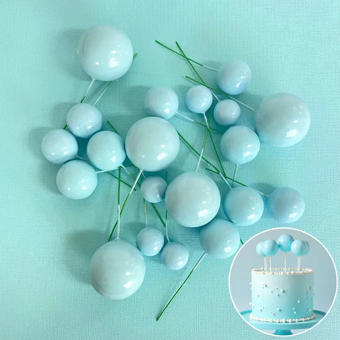 Baby Blue Deco Foam Ball Round Cake Topper (20 piece)