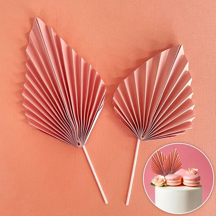 Baby Pink Deco Fan Cake Topper (2 piece)