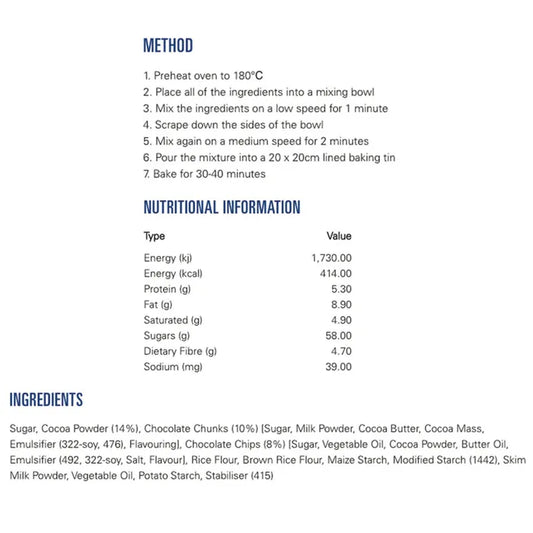 Bakels Gold Label Chocolate Brownie Mix 500g