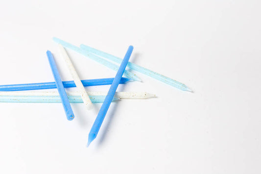 BLUE Glitter Cake Candles (Pack of 12)