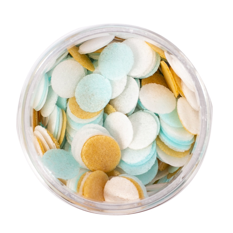 BLUE, WHITE & GOLD Wafer Decorations (9g) - by Sprinks