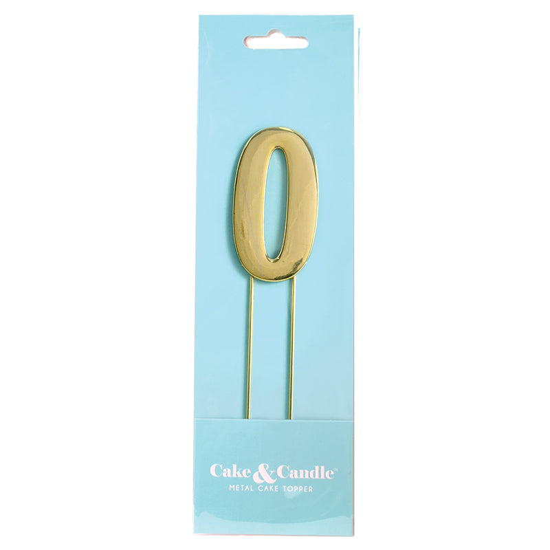 BOLD Cake Topper (7cm) - GOLD NUMBER 0