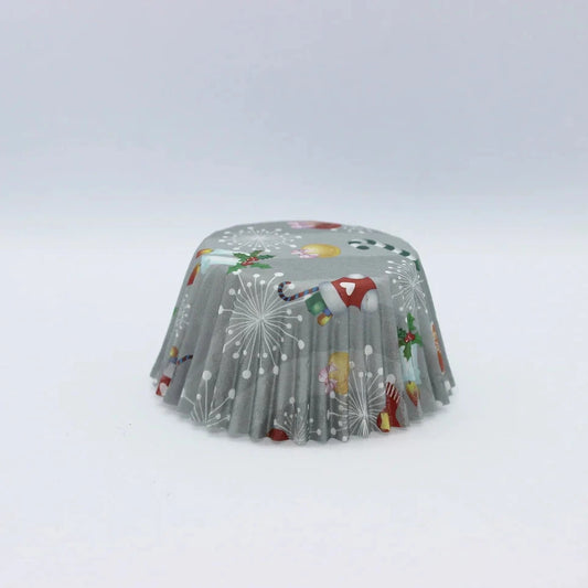 BakersCup Christmas Gifts Grey Mini Baking Cups (#360) 240pcs, cupcake cases