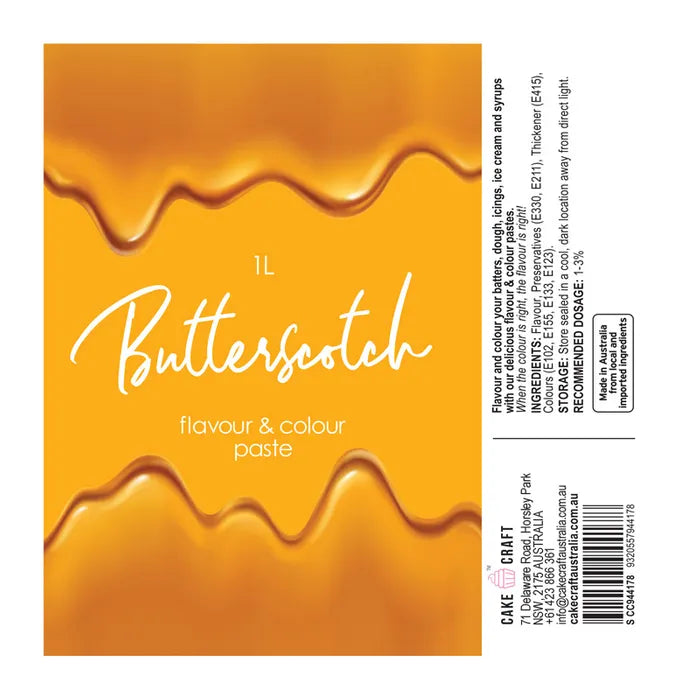 Cake Craft Butterscotch Flavour & Colour Paste 1 litre BULK