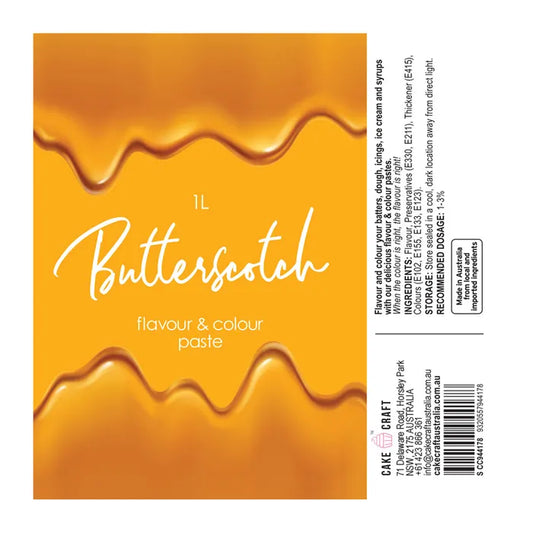 Cake Craft Butterscotch Flavour & Colour Paste 1 litre BULK