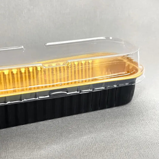 CAKE CRAFT | FOIL BAKING CUP WITH LID | RECTANGLE | BLACK | 10 PACK