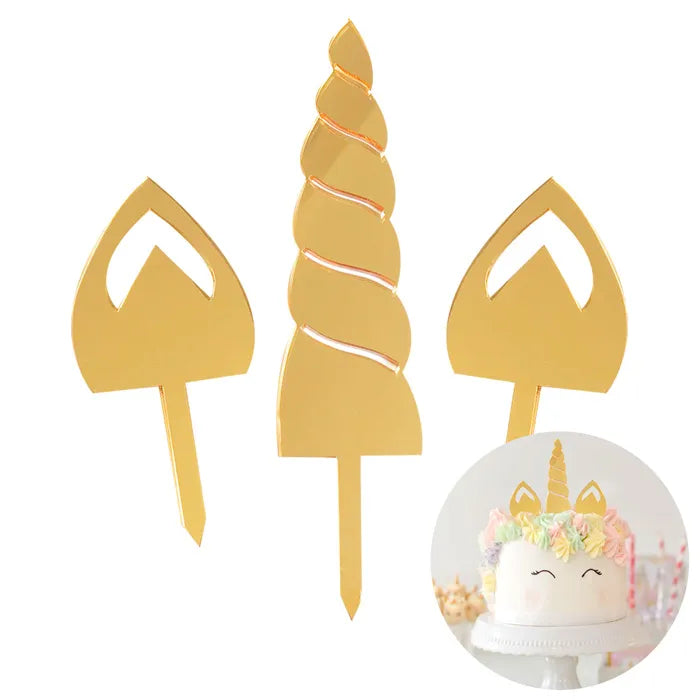 Happy Birthday Gold Metal Cake Topper (12cm x 7cm) – Baking Pleasures