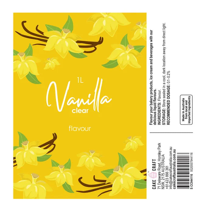 Cake Craft Vanilla Clear Flavour 1 litre BULK