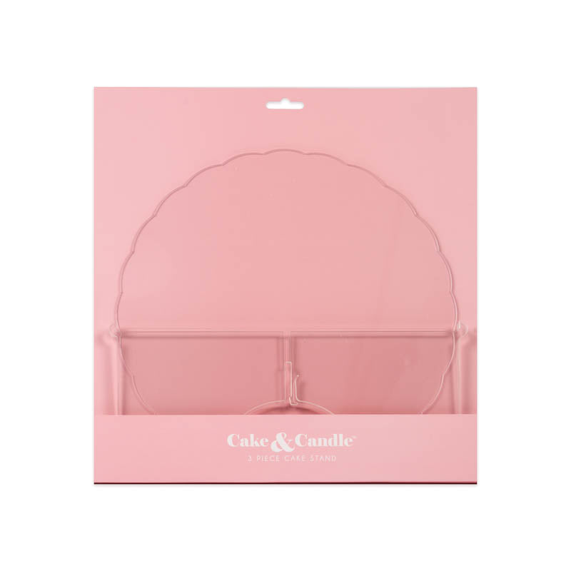 CAKE & CANDLE Plateau Gateau 3-Piece Acrylic Cake Stand (CLEAR)