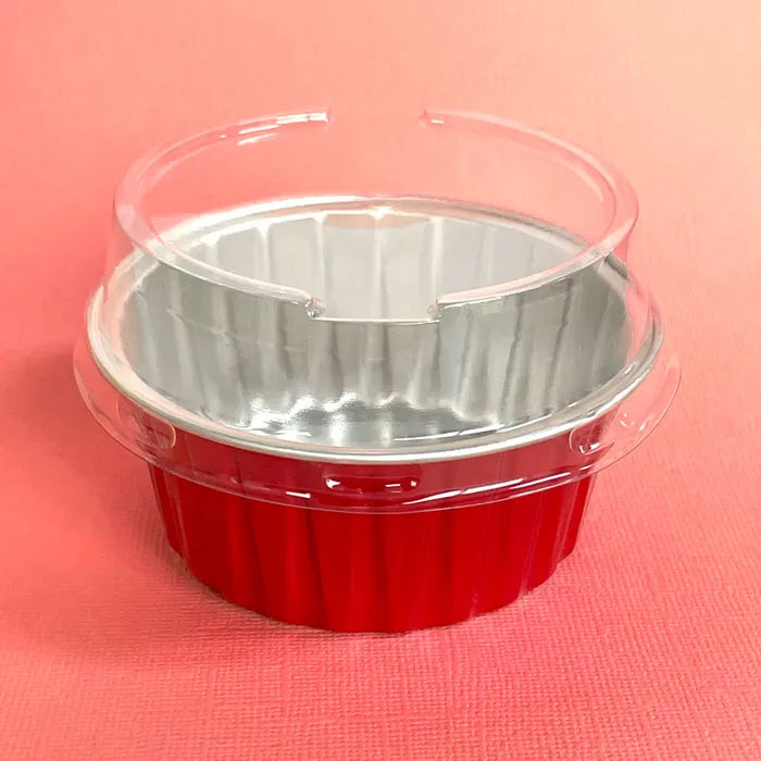 CAKE CRAFT | FOIL BAKING CUP WITH LID | ROUND | RED | 50 PACK