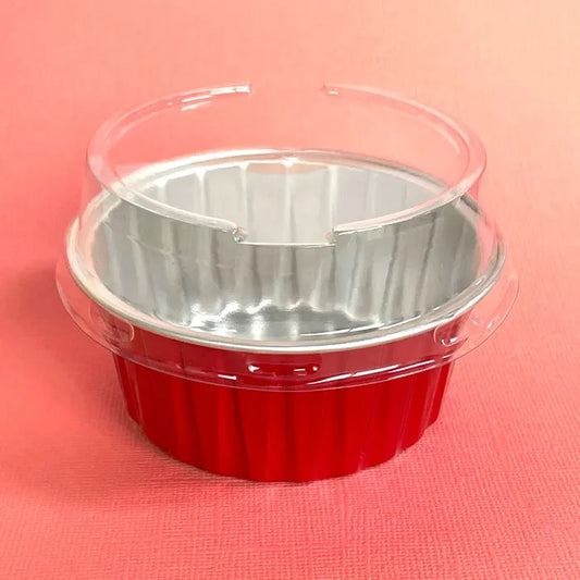 CAKE CRAFT | FOIL BAKING CUP WITH LID | ROUND | RED | 50 PACK