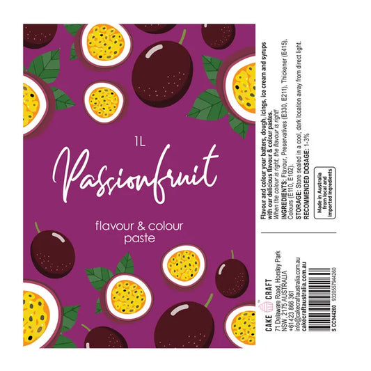 Cake Craft Passionfruit Flavour & Colour Paste 1 litre BULK