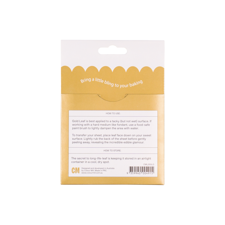 Colour Mill Edible Gold Leaf Transfer Sheets 24kt (5 pieces)