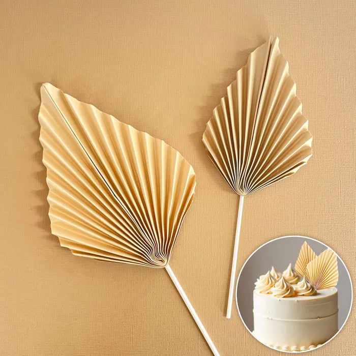 Cream Deco Fan Cake Topper (2 piece)