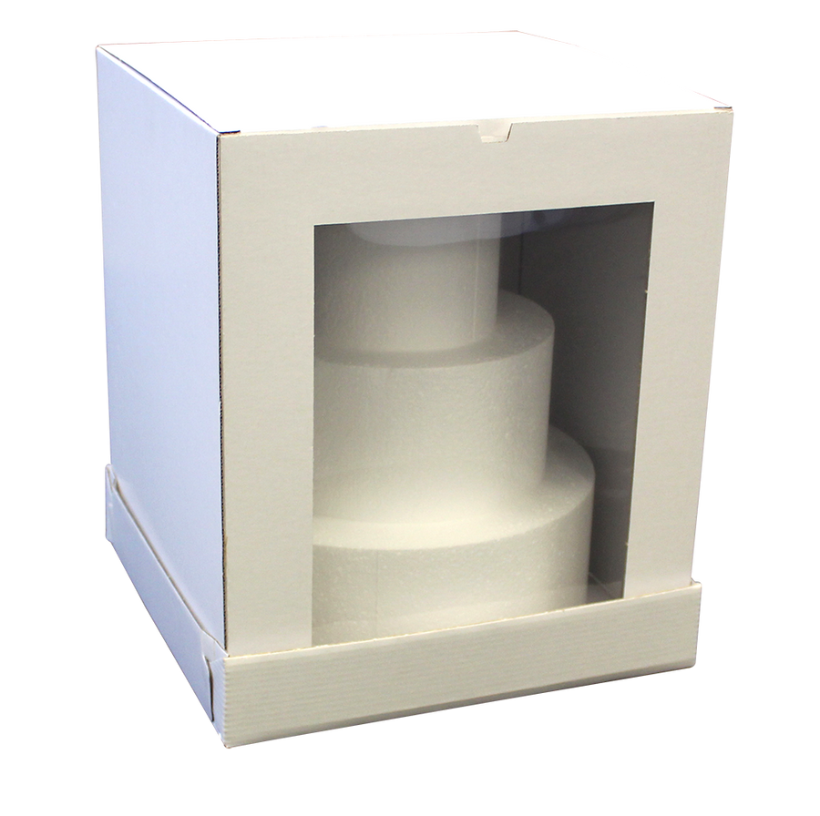 Cake Box Tall 18x18x12" Front Window E-Flute Board