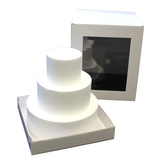 Cake Box Tall 18x18x12" Front Window E-Flute Board