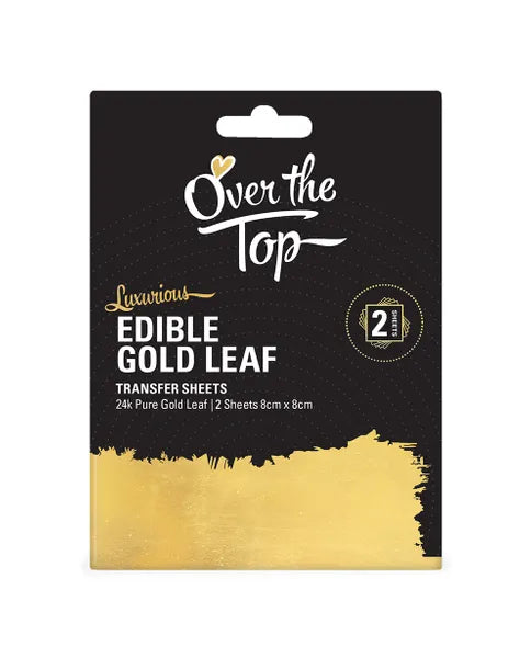 Over The Top Edible Gold Leaf Transfer Sheets 24kt 2pcs