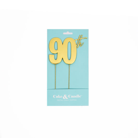 GOLD Metal Cake Topper - 90th
