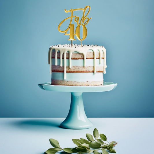 GOLD Metal Cake Topper - Fab 40th