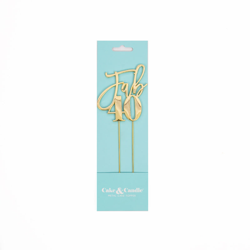 GOLD Metal Cake Topper - Fab 40th