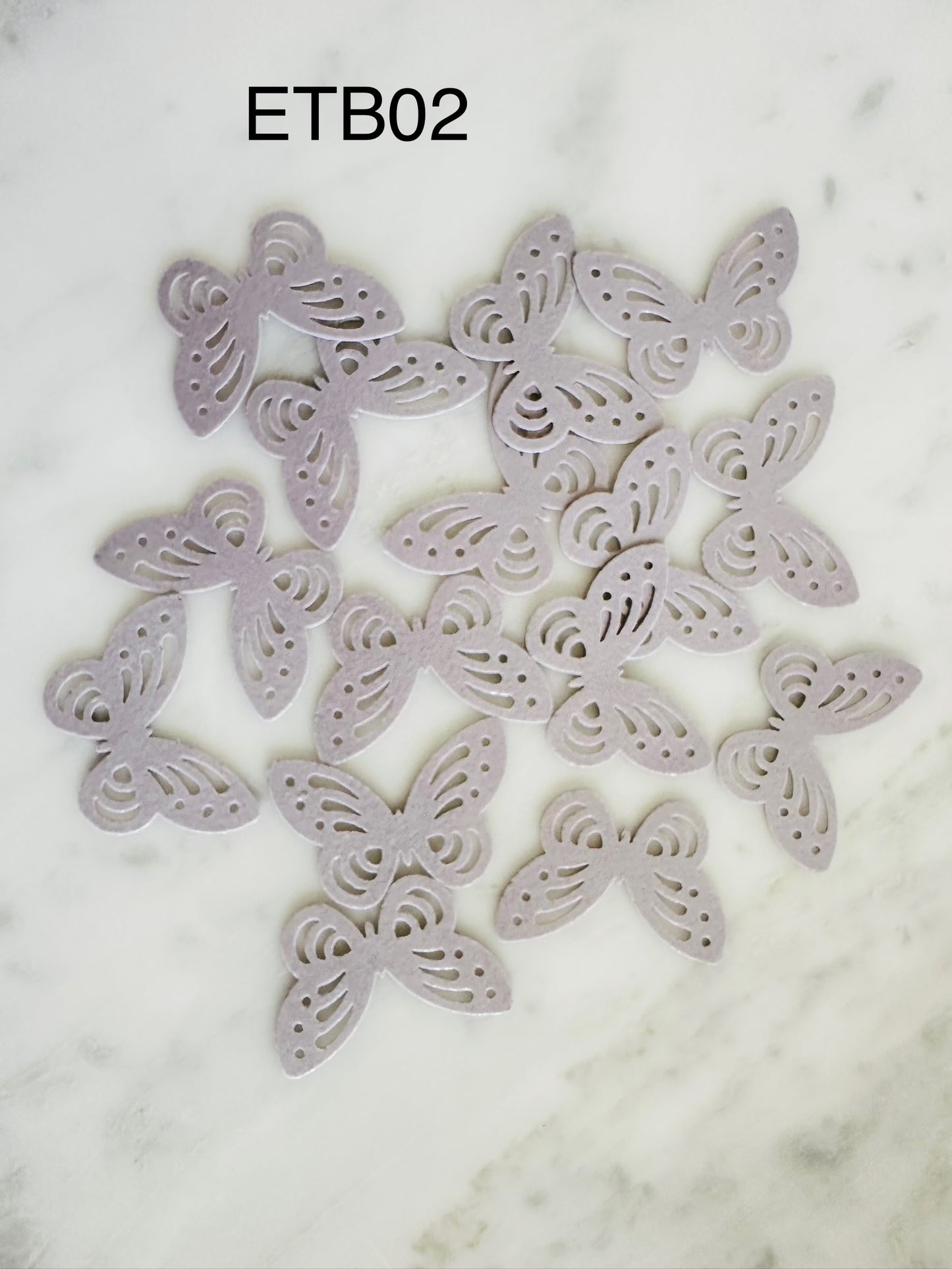 Edible Wafer Cake Cupcake Topper | Etched Butterfly Grey (15 Pack)