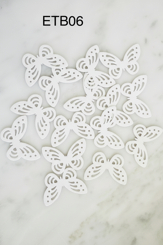 Edible Wafer Cake Cupcake Topper | Etched Butterfly White (18 Pack)