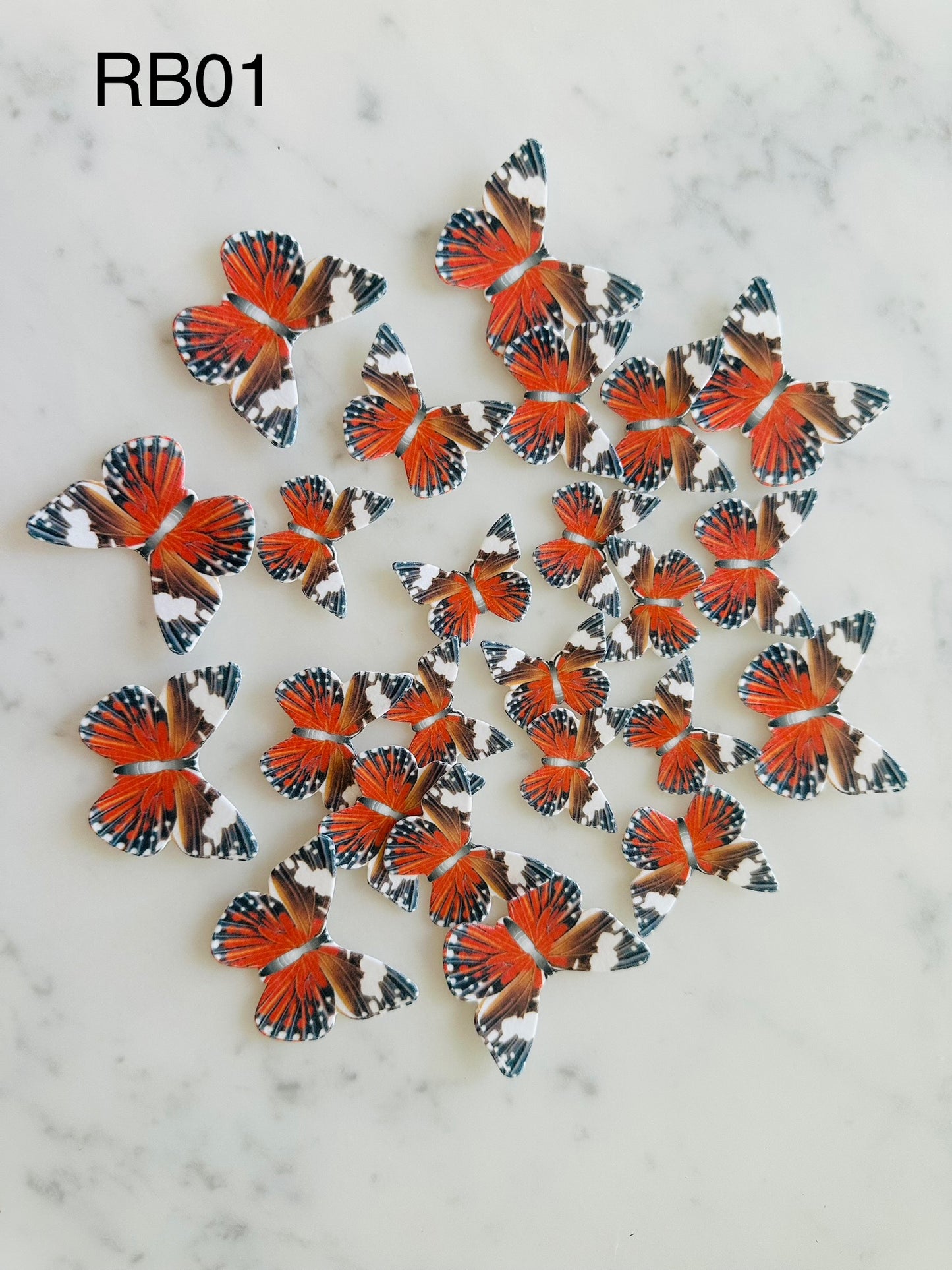 Edible Wafer Cake Cupcake Topper | Red Butterfly (12 Pack)