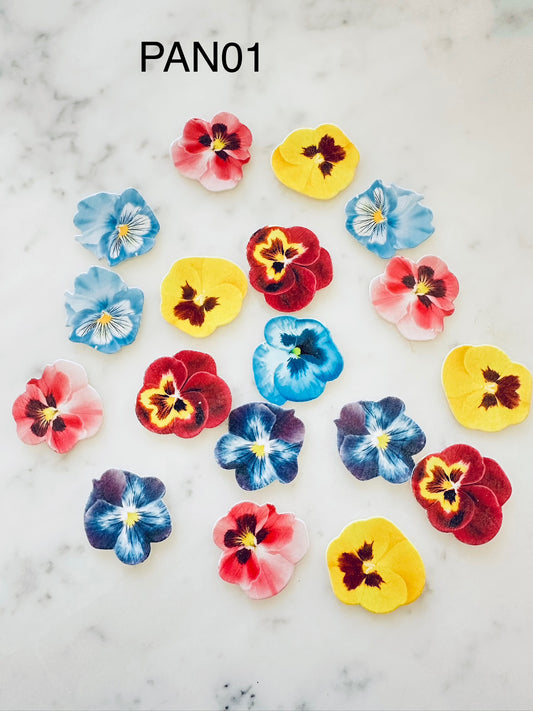 Edible Wafer Cake Cupcake Topper | Pansy (24 pack)