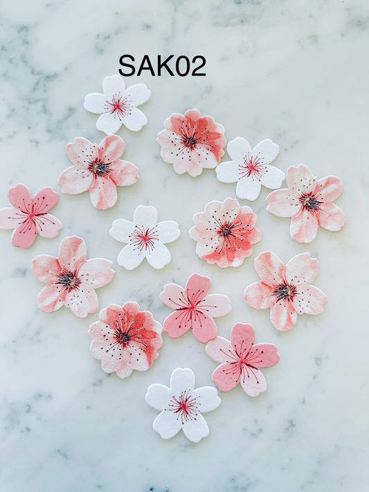 Edible Wafer Cake Cupcake Topper | Sakura Flower Large (12 Pack)