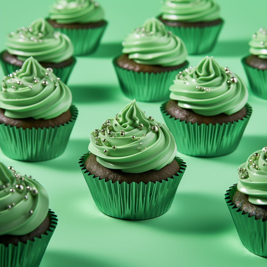 Medium GREEN Foil Baking Cups (50 pack) - 44mm Base
