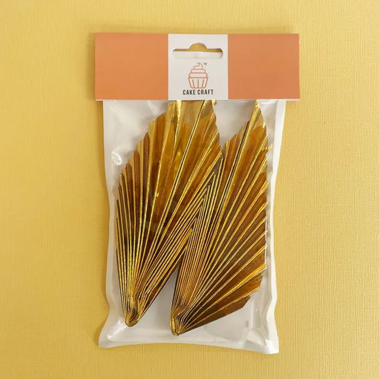 Metallic Gold Deco Fan Cake Topper (2 piece)