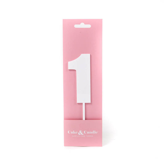 Mega Number 1 Cake Topper - WHITE