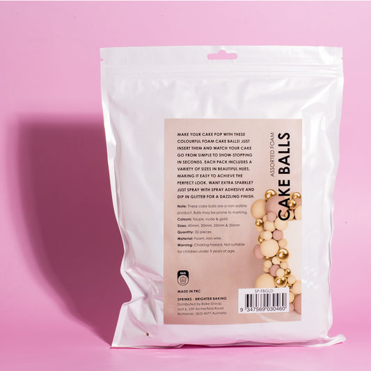 SPRINKS 32 Cake Ball Toppers - CHAMPAGNE GOLD