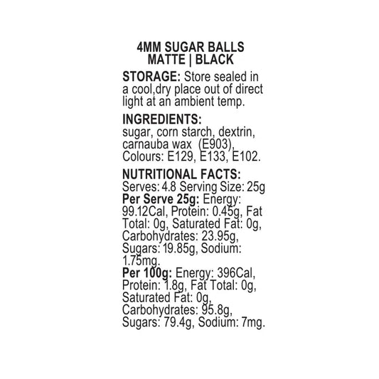 Sprinkd Nonpareils Black 4mm Sprinkles 110g