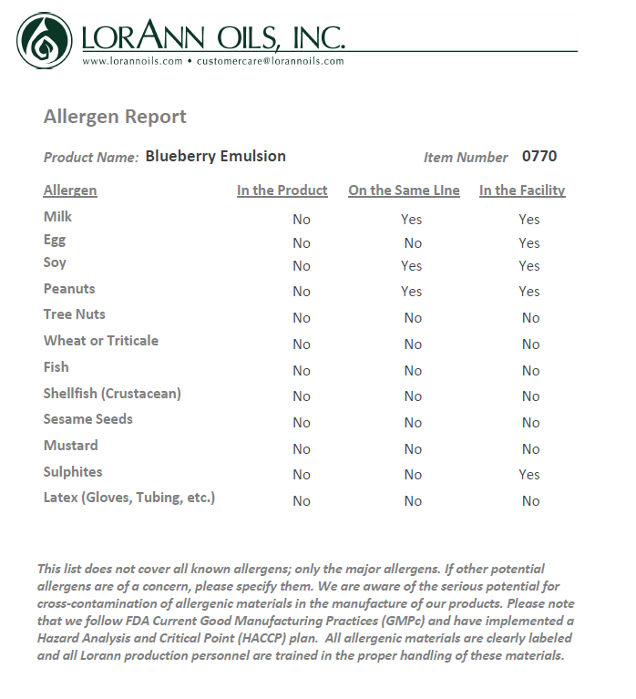 Lorann Baking Emulsion Blueberry 4oz