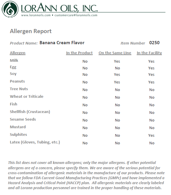 LorAnn Oils Banana Cream Flavouring 1oz (8 dram)