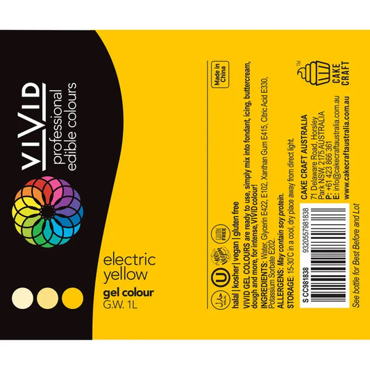 BULK Vivid Gel Colour Electric Yellow 1 LITRE