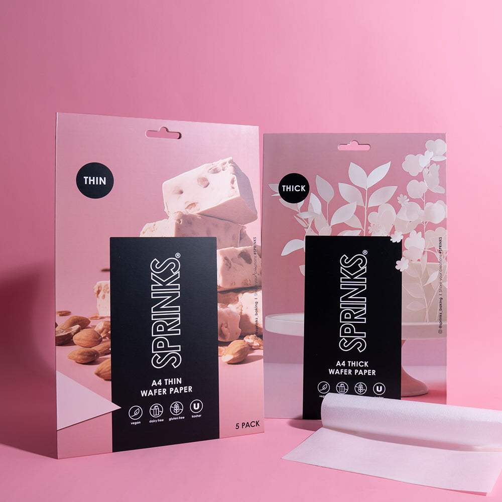 WHITE Rectangle Wafer Paper (THIN) - A4 size (Pack of 5)