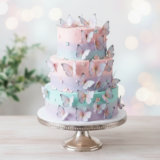 Edible Wafer Cake Cupcake Topper | Pandora Butterfly Butterflies - Set of 24