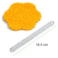 Acrylic Textured Rolling Pin - Whimsical Flowers (16.5cm)