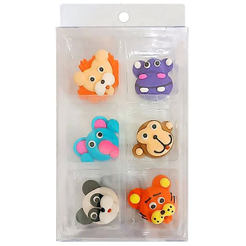 Edible Cupcake Toppers Decorations Safari 6pcs