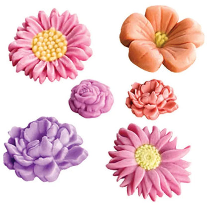 Petite Assorted Flowers Silicone Mould