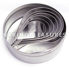 Ateco Plain Tear Drop Cutter Set 6 pcs - Stainless Steel