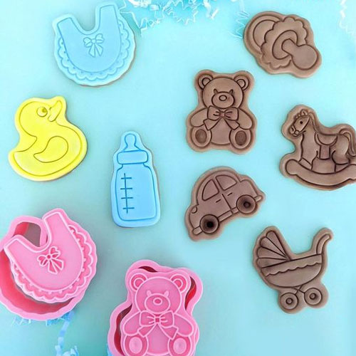 Baby Cookie Cutter Embosser 8pcs